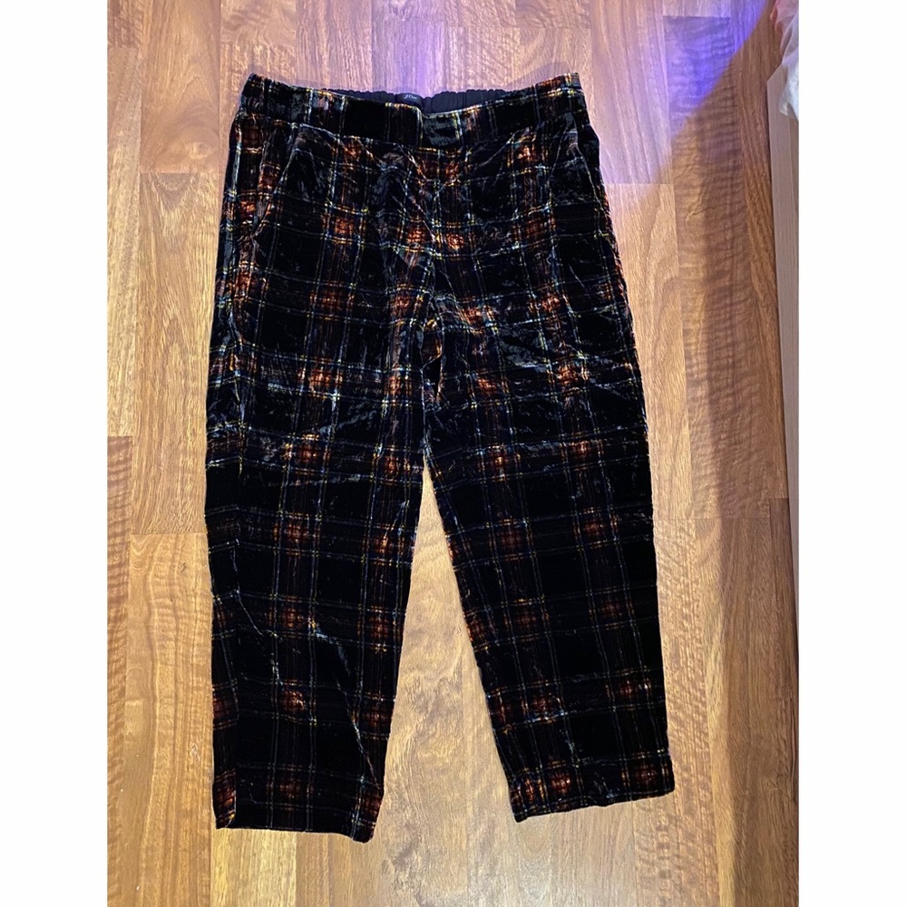 J. Crew Tartan Velvet Easy Pants